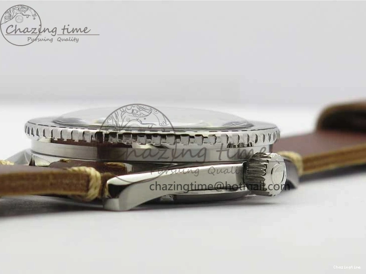 0117 Vintage Seamaster 300 No Date SS B12 Black Dial On Brown Leather Strap A2836 (Free Nylon Strap) Comfortable 7912